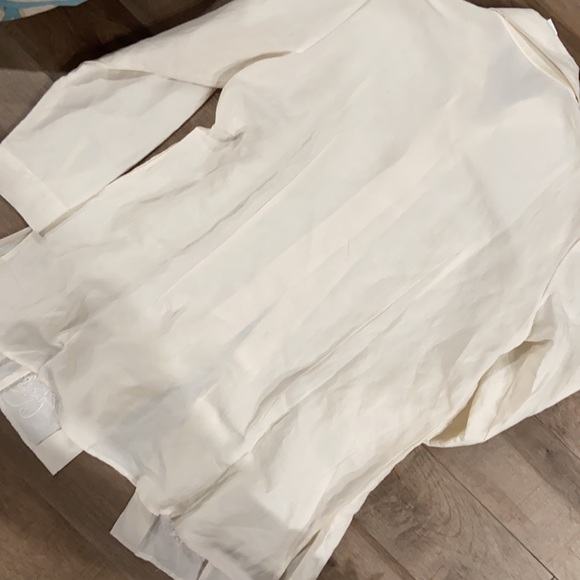WinterSilks cream embroidery silk and linen shirt, size M but oversized - Picture 6 of 8